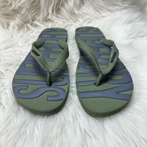 Superdry Size L Olive Green Flip Flops